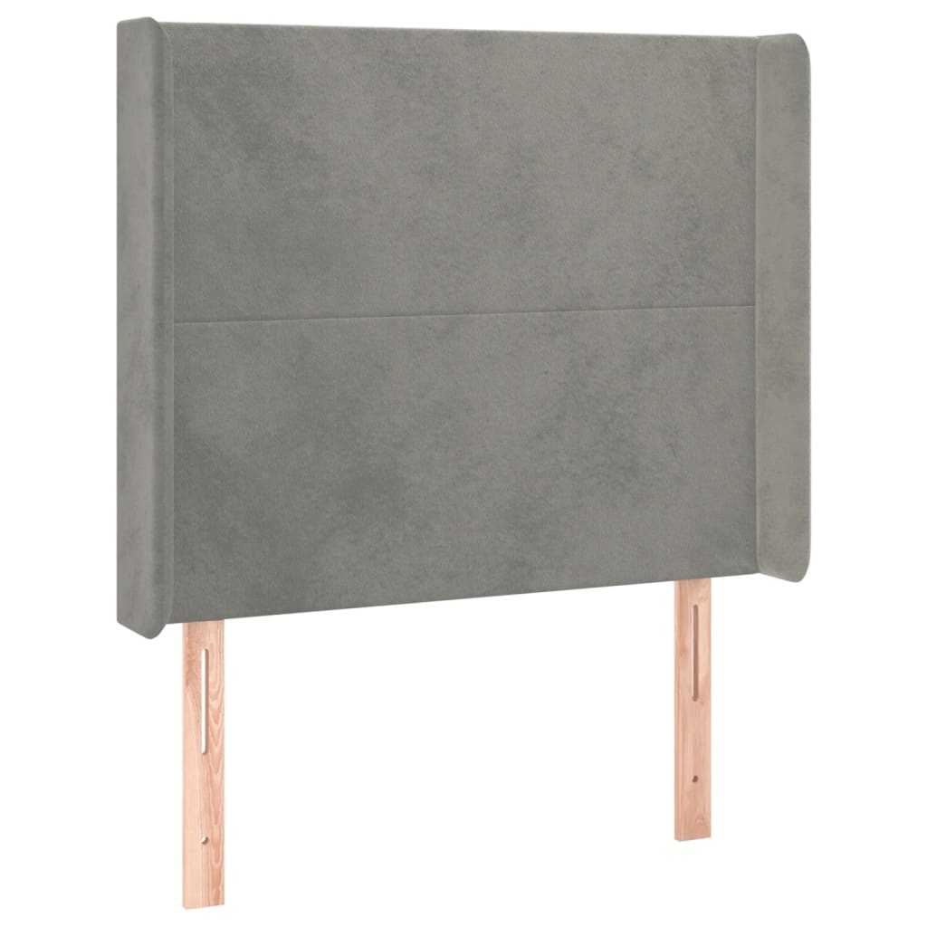 Κρεβάτι Boxspring με Στρώμα & LED Αν.Γκρι 80x200 εκ. Βελούδινο - Pakobazaar