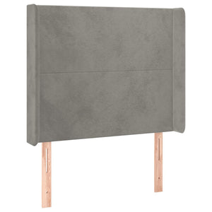 Κρεβάτι Boxspring με Στρώμα & LED Αν.Γκρι 90x190 εκ. Βελούδινο