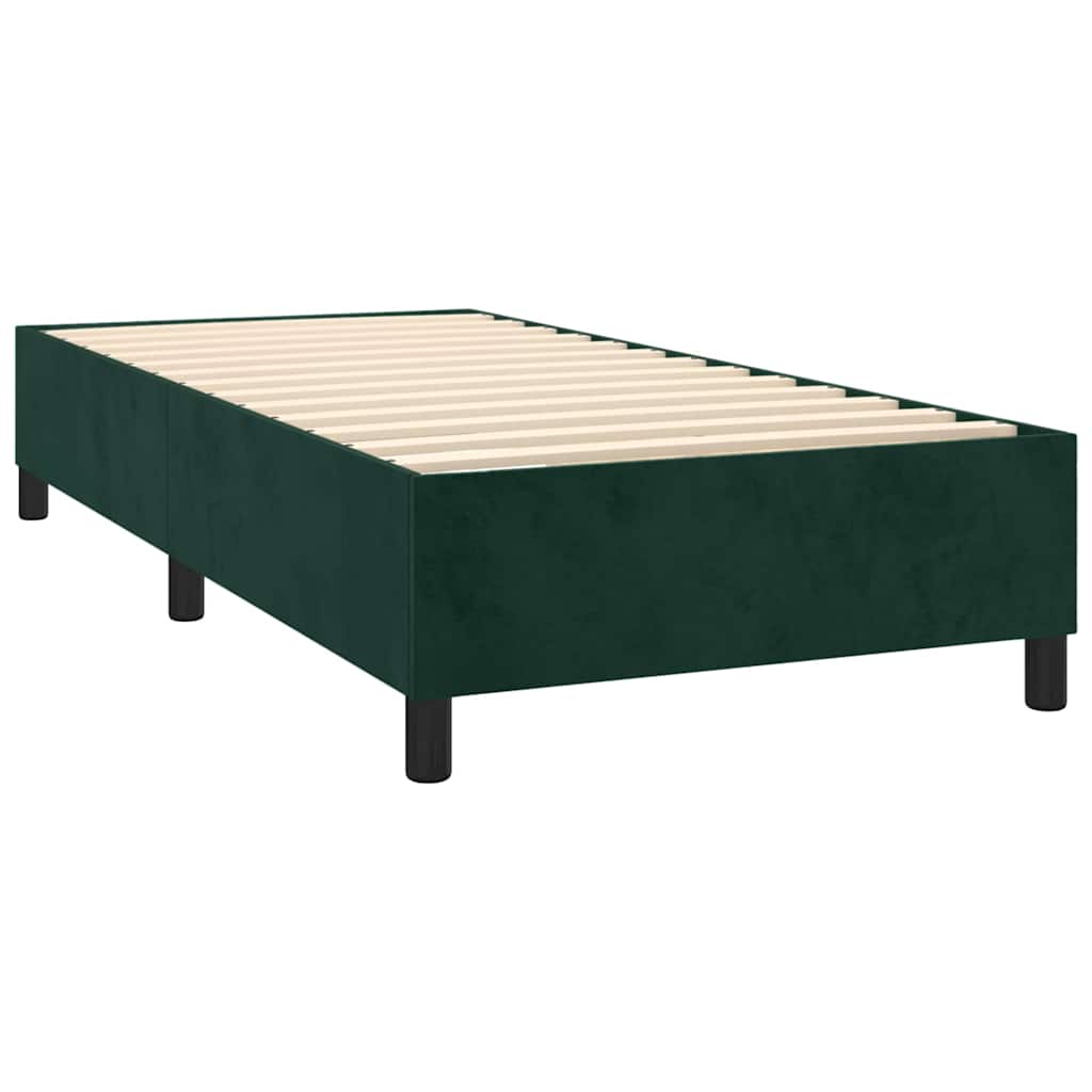 Κρεβάτι Boxspring με Στρώμα & LED Σκ. Πράσινο 100x200εκ Βελούδο - Pakobazaar