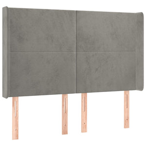 Κρεβάτι Boxspring με Στρώμα&LED Αν. Γκρι 140x190 εκ. Βελούδινο