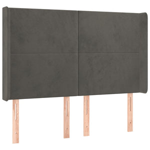 Κρεβάτι Boxspring με Στρώμα & LED Σκ. Γκρι 140x190εκ. Βελούδινο - Pakobazaar