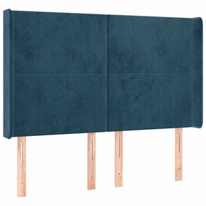 Κρεβάτι Boxspring με Στρώμα & LED Σκ. Μπλε 140x190εκ. Βελούδινο - Pakobazaar
