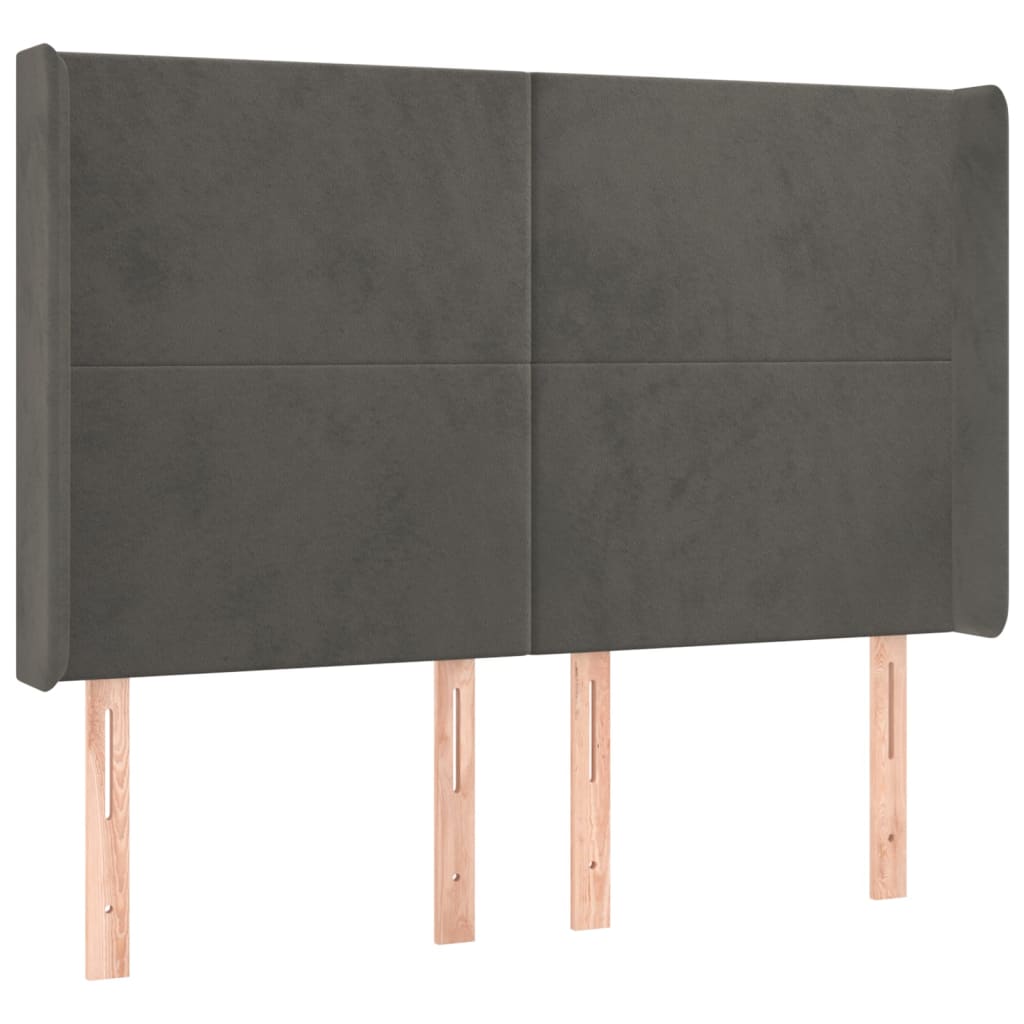 Κρεβάτι Boxspring με Στρώμα & LED Σκ. Γκρι 140x200εκ. Βελούδινο - Pakobazaar