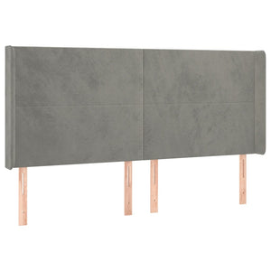 Κρεβάτι Boxspring με Στρώμα & LED Αν.Γκρι 160x200 εκ. Βελούδινο - Pakobazaar