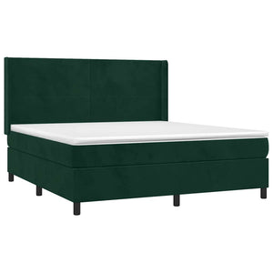 Κρεβάτι Boxspring με Στρώμα & LED Σκ. Πράσινο 160x200εκ Βελούδο - Pakobazaar