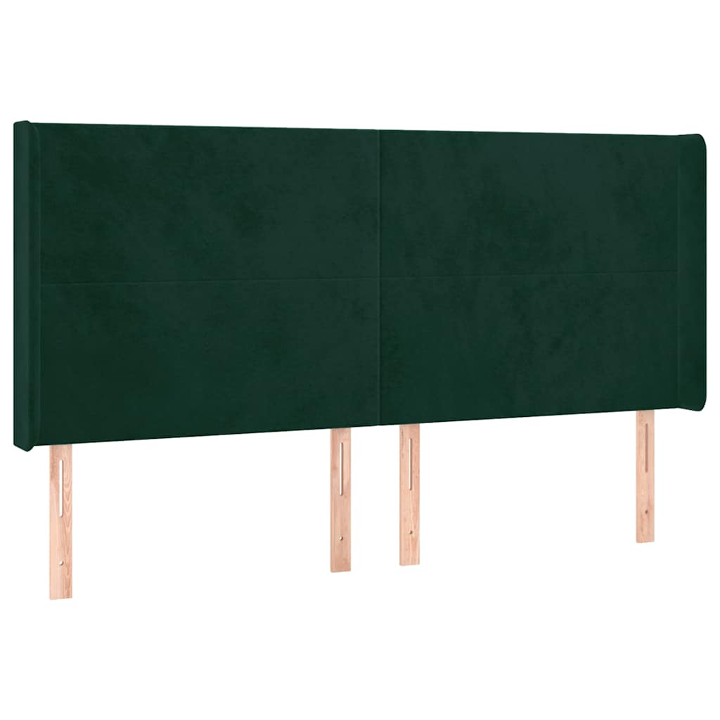 Κρεβάτι Boxspring με Στρώμα & LED Σκ. Πράσινο 160x200εκ Βελούδο - Pakobazaar