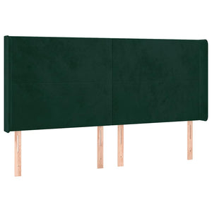 Κρεβάτι Boxspring με Στρώμα & LED Σκ. Πράσινο 160x200εκ Βελούδο - Pakobazaar