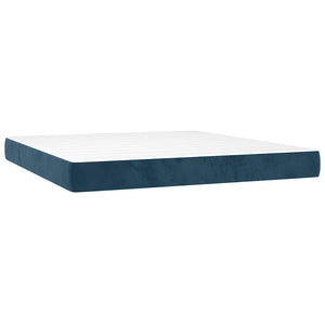 Κρεβάτι Boxspring με Στρώμα & LED Σκ. Μπλε 160x200εκ. Βελούδινο - Pakobazaar