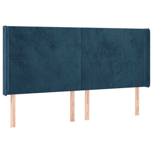 Κρεβάτι Boxspring με Στρώμα & LED Σκ. Μπλε 160x200εκ. Βελούδινο - Pakobazaar