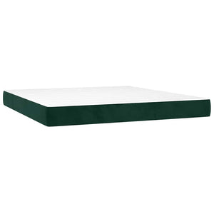 Κρεβάτι Boxspring με Στρώμα & LED Σκ. Πράσινο 180x200εκ Βελούδο - Pakobazaar