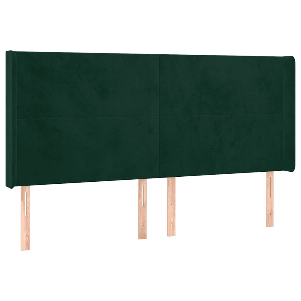 Κρεβάτι Boxspring με Στρώμα & LED Σκ. Πράσινο 180x200εκ Βελούδο - Pakobazaar