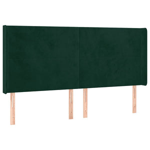 Κρεβάτι Boxspring με Στρώμα & LED Σκ. Πράσινο 180x200εκ Βελούδο - Pakobazaar