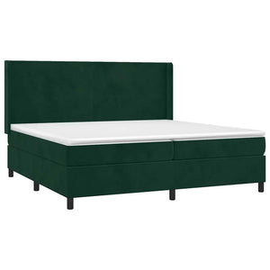 Κρεβάτι Boxspring με Στρώμα & LED Σκ. Πράσινο 200x200εκ Βελούδο - Pakobazaar