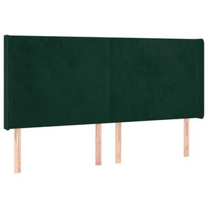 Κρεβάτι Boxspring με Στρώμα & LED Σκ. Πράσινο 200x200εκ Βελούδο - Pakobazaar
