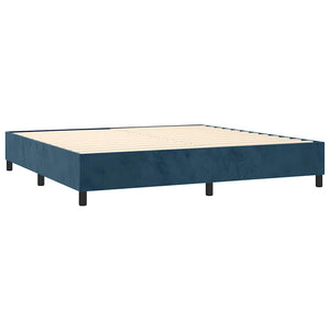 Κρεβάτι Boxspring με Στρώμα & LED Σκ. Μπλε 200x200εκ. Βελούδινο - Pakobazaar