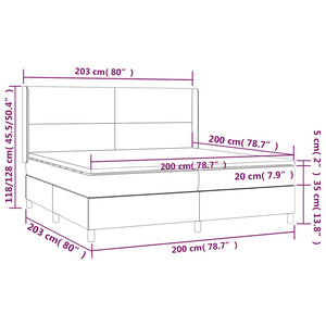 Κρεβάτι Boxspring με Στρώμα & LED Σκ. Μπλε 200x200εκ. Βελούδινο - Pakobazaar