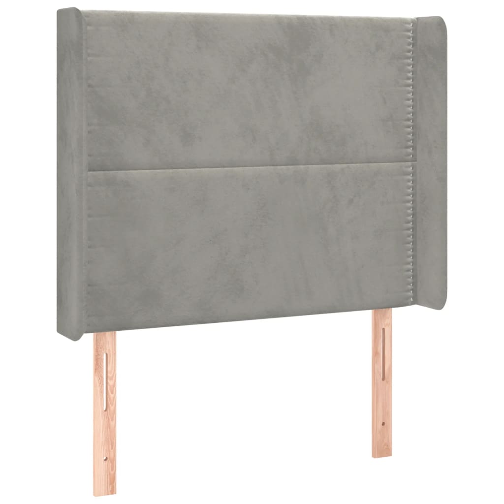 Κρεβάτι Boxspring με Στρώμα & LED Αν.Γκρι 80x200 εκ. Βελούδινο - Pakobazaar