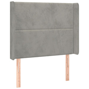 Κρεβάτι Boxspring με Στρώμα & LED Αν.Γκρι 80x200 εκ. Βελούδινο - Pakobazaar
