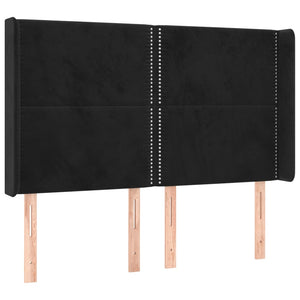 Κρεβάτι Boxspring με Στρώμα & LED Μαύρο 140x190 εκ. Βελούδινο - Pakobazaar