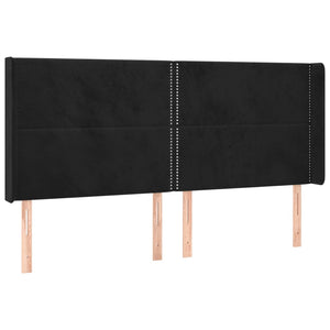 Κρεβάτι Boxspring με Στρώμα & LED Μαύρο 160x200 εκ. Βελούδινο