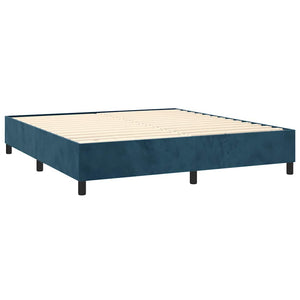 Κρεβάτι Boxspring με Στρώμα & LED Σκ. Μπλε 160x200εκ. Βελούδινο - Pakobazaar