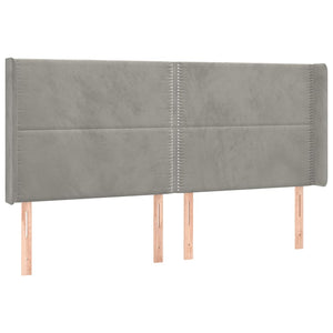 Κρεβάτι Boxspring με Στρώμα & LED Αν.Γκρι 180x200 εκ. Βελούδινο