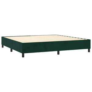 Κρεβάτι Boxspring με Στρώμα & LED Σκ. Πράσινο 200x200εκ Βελούδο - Pakobazaar