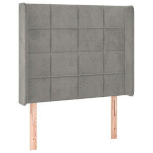 Κρεβάτι Boxspring με Στρώμα & LED Αν.Γκρι 80x200 εκ. Βελούδινο