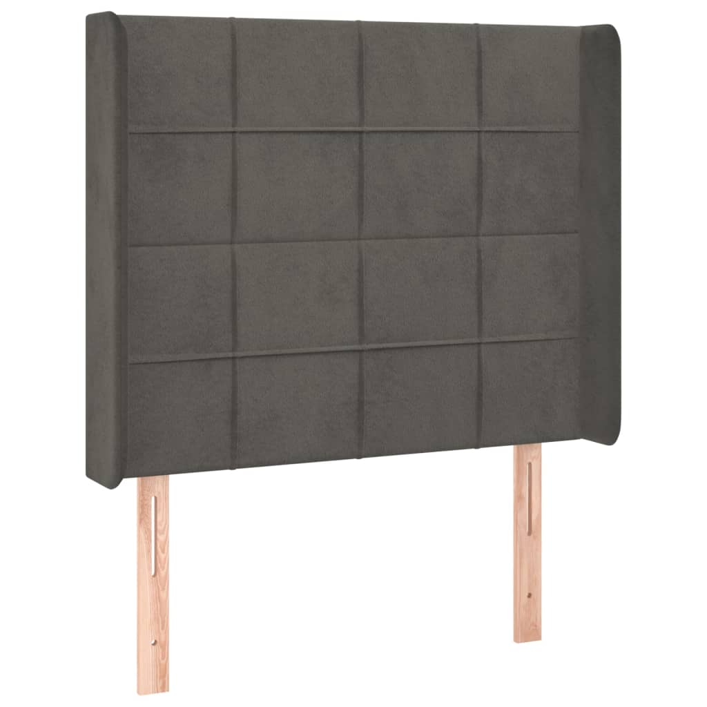 Κρεβάτι Boxspring με Στρώμα & LED Σκ. Γκρι 80x200 εκ. Βελούδινο
