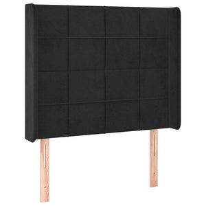 Κρεβάτι Boxspring με Στρώμα & LED Μαύρο 80x200 εκ. Βελούδινο