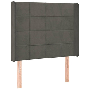 Κρεβάτι Boxspring με Στρώμα & LED Σκ. Γκρι 90x190 εκ. Βελούδινο