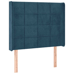 Κρεβάτι Boxspring με Στρώμα & LED Σκ. Μπλε 90x190 εκ. Βελούδινο - Pakobazaar