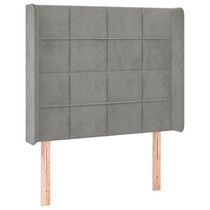 Κρεβάτι Boxspring με Στρώμα & LED Αν.Γκρι 90x200 εκ. Βελούδινο