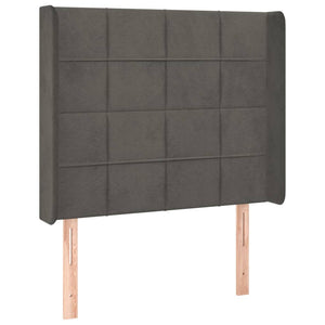 Κρεβάτι Boxspring με Στρώμα & LED Σκ. Γκρι 100x200εκ. Βελούδινο