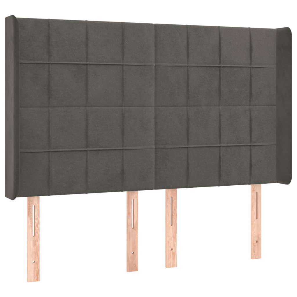 Κρεβάτι Boxspring με Στρώμα & LED Σκ. Γκρι 140x190εκ. Βελούδινο - Pakobazaar