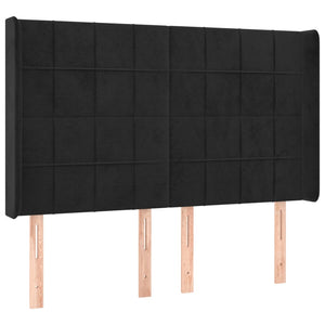 Κρεβάτι Boxspring με Στρώμα & LED Μαύρο 140x190 εκ. Βελούδινο - Pakobazaar