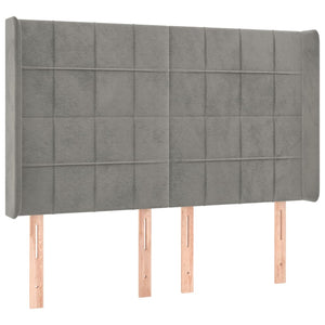 Κρεβάτι Boxspring με Στρώμα & LED Αν.Γκρι 140x200 εκ. Βελούδινο