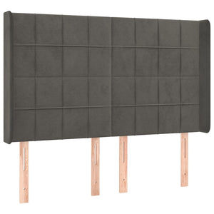 Κρεβάτι Boxspring με Στρώμα & LED Σκ. Γκρι 140x200εκ. Βελούδινο