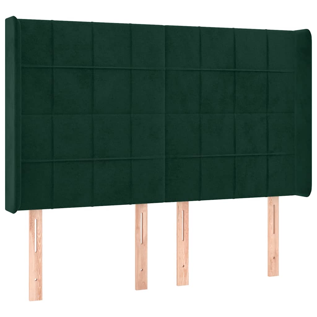 Κρεβάτι Boxspring με Στρώμα & LED Σκ. Πράσινο 140x200εκ Βελούδο - Pakobazaar