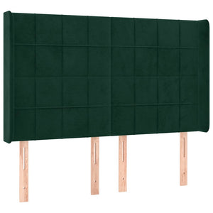 Κρεβάτι Boxspring με Στρώμα & LED Σκ. Πράσινο 140x200εκ Βελούδο - Pakobazaar