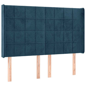 Κρεβάτι Boxspring με Στρώμα & LED Σκ. Μπλε 140x200εκ. Βελούδινο - Pakobazaar