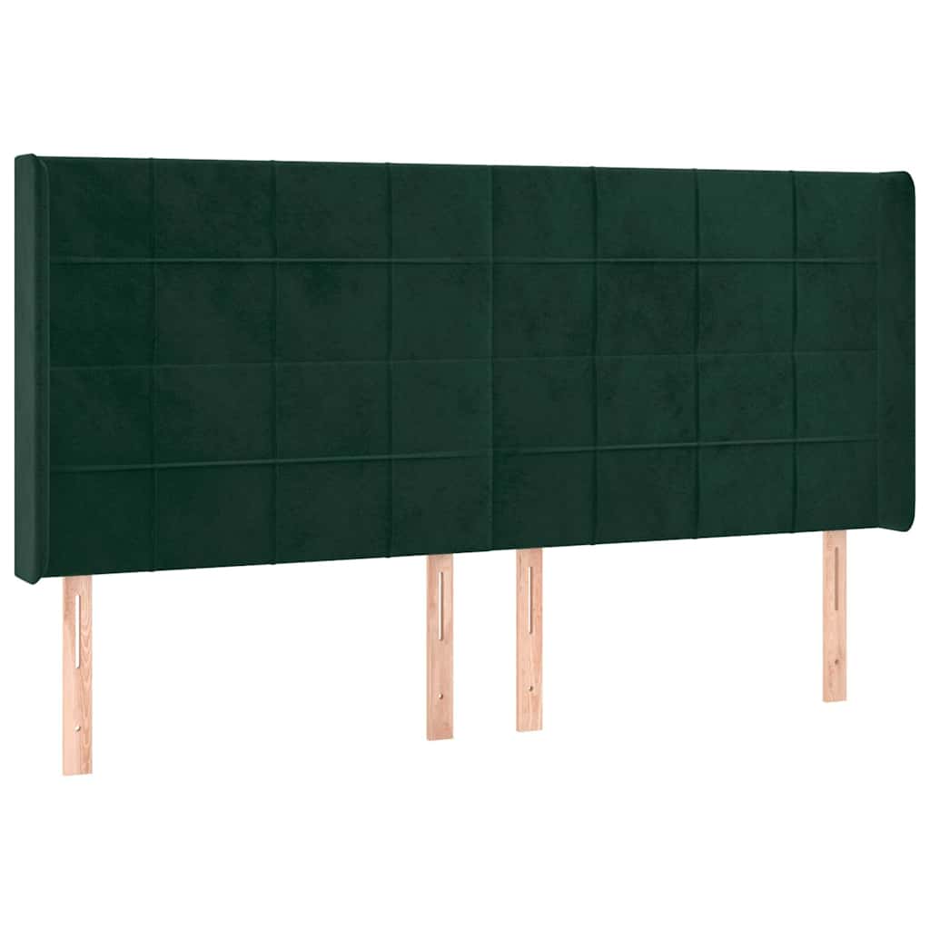 Κρεβάτι Boxspring με Στρώμα & LED Σκ. Πράσινο 160x200εκ Βελούδο - Pakobazaar