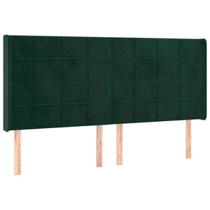 Κρεβάτι Boxspring με Στρώμα & LED Σκ. Πράσινο 160x200εκ Βελούδο - Pakobazaar
