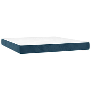 Κρεβάτι Boxspring με Στρώμα & LED Σκ. Μπλε 160x200εκ. Βελούδινο - Pakobazaar