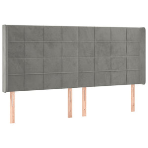 Κρεβάτι Boxspring με Στρώμα & LED Αν.Γκρι 180x200 εκ. Βελούδινο