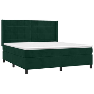 Κρεβάτι Boxspring με Στρώμα & LED Σκ. Πράσινο 180x200εκ Βελούδο - Pakobazaar