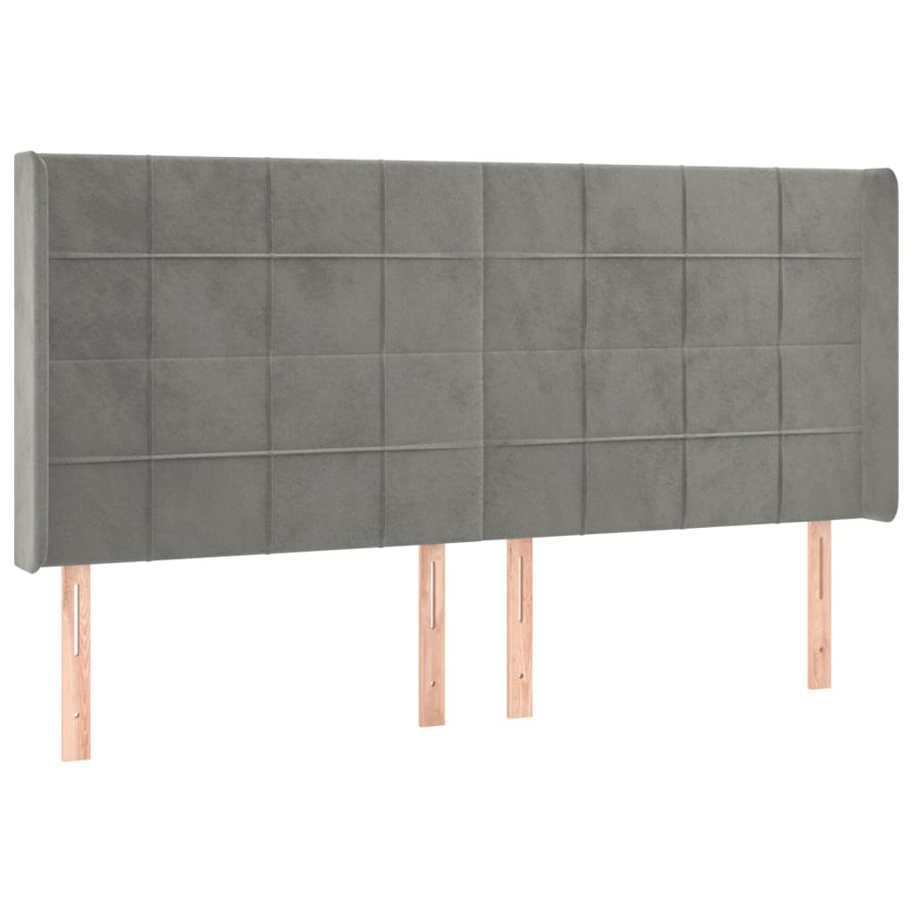 Κρεβάτι Boxspring με Στρώμα & LED Αν.Γκρι 200x200 εκ. Βελούδινο - Pakobazaar
