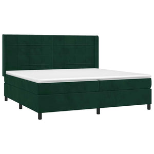 Κρεβάτι Boxspring με Στρώμα & LED Σκ. Πράσινο 200x200εκ Βελούδο - Pakobazaar