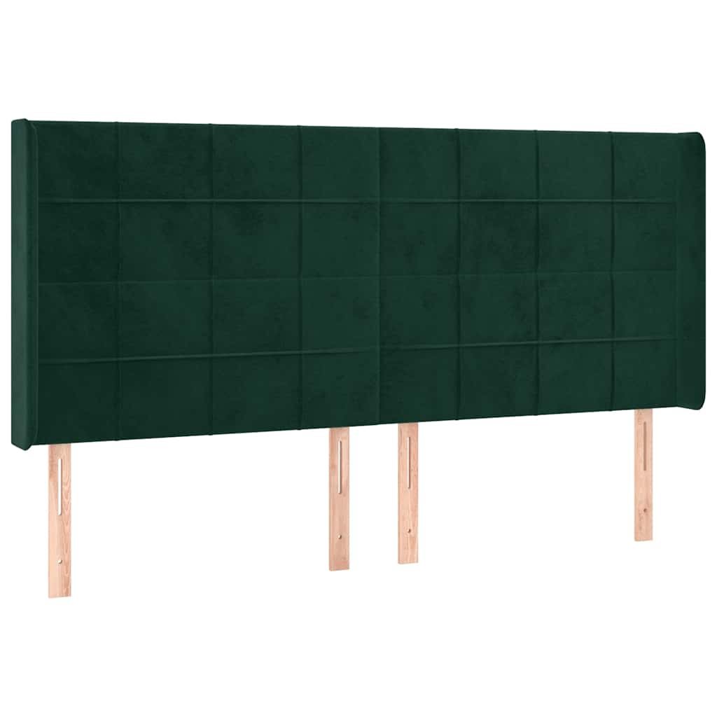 Κρεβάτι Boxspring με Στρώμα & LED Σκ. Πράσινο 200x200εκ Βελούδο - Pakobazaar