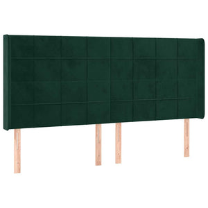 Κρεβάτι Boxspring με Στρώμα & LED Σκ. Πράσινο 200x200εκ Βελούδο - Pakobazaar